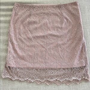 Pink Lace Overlay Skirt